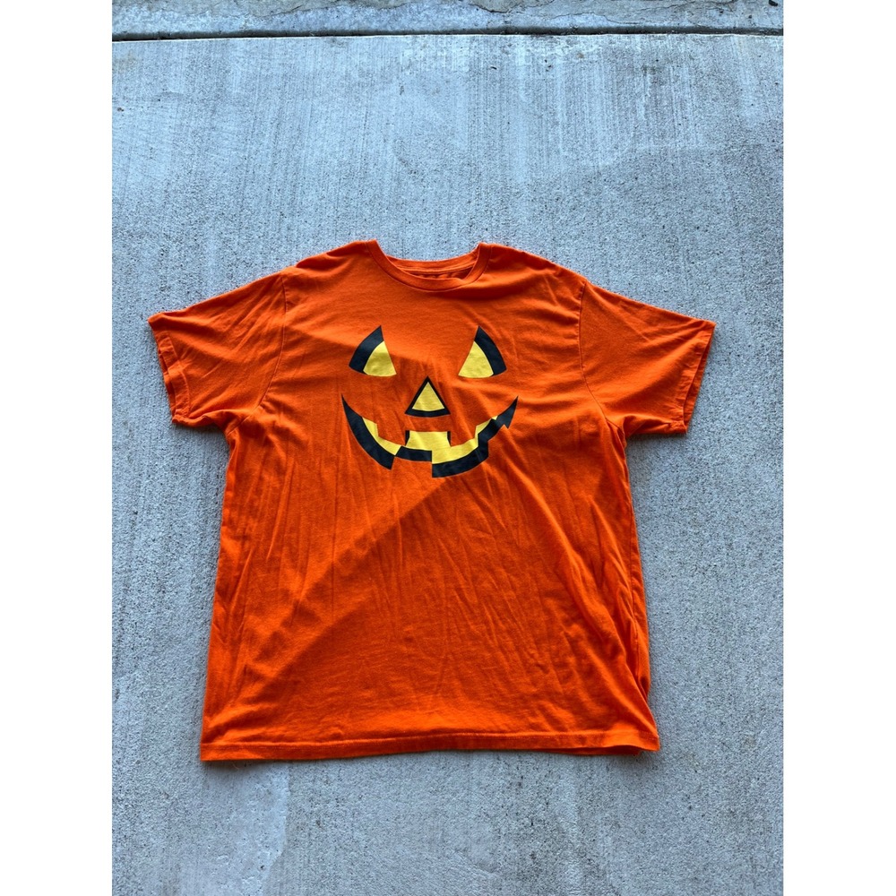Way to Celebrate Halloween Jack O Lantern Pumpkin T-Shirt Mens 2XL Orange Tee